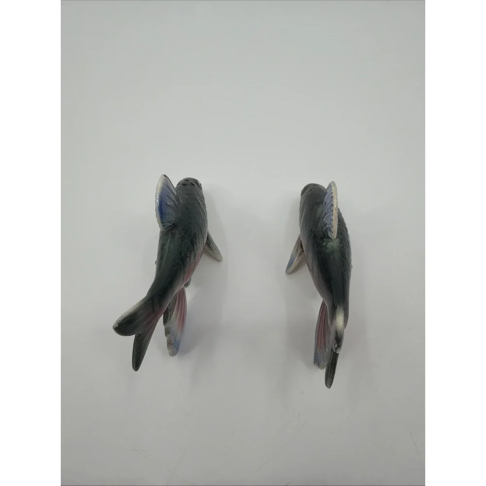 VTG Ceramic JAPAN Trout FISH Salt & Pepper Shakers 2 1/2